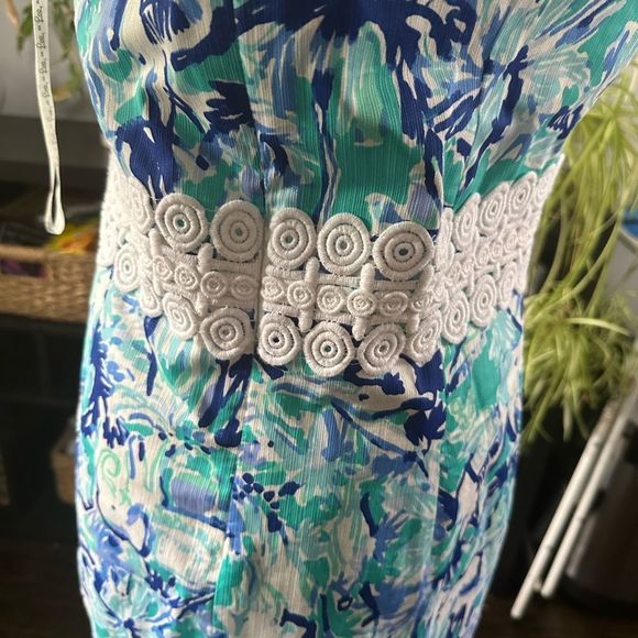 Lilly Pulitzer Ashlyn Shift Dress Tropical Turquoise Elephant Appeal - Picture 3 of 9